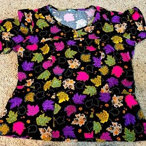 Fall themed scrub top